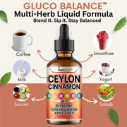 Kun Shafi Ceylon Cinnamon Liquid Drops with Berberine – Korean Ginseng, Apple Cider & Chromium Metabolism & Blood Sugar Support (60ml)